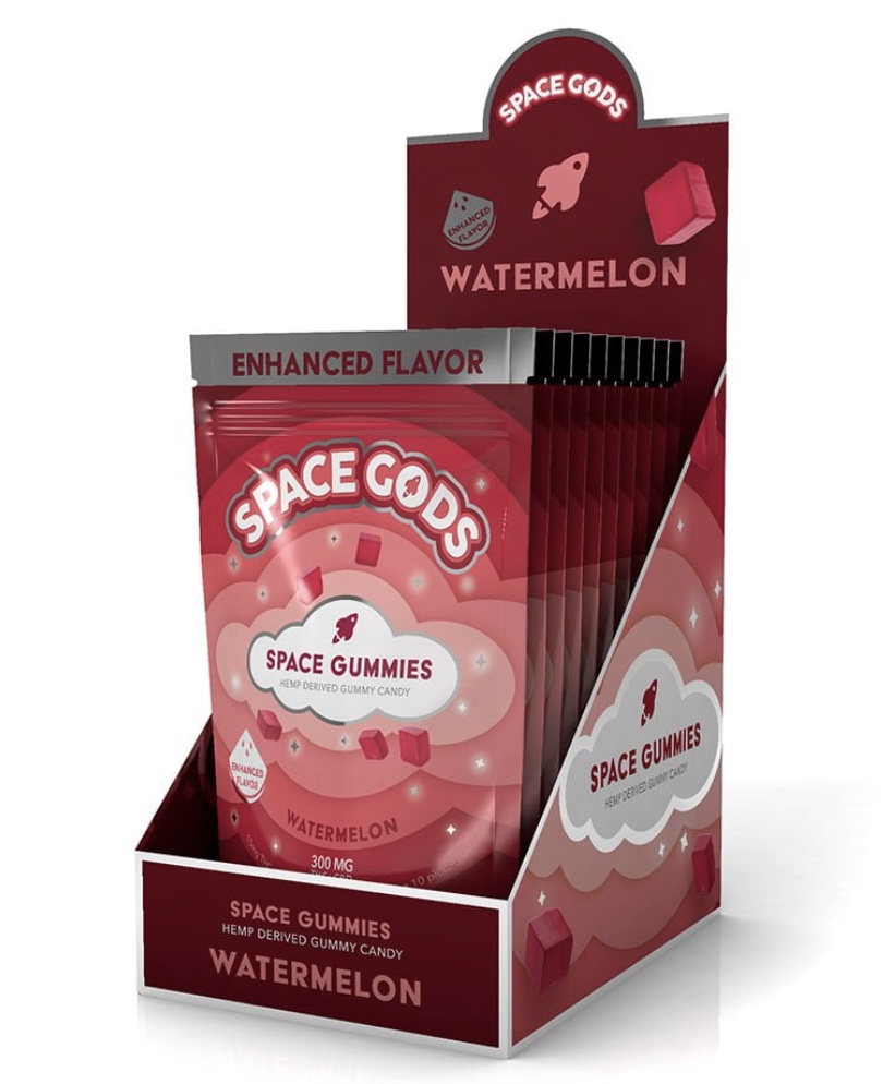 Watermelon Space Gummies, Watermelon 300 mg Space Gummies, Space Gods Watermelon, Space Gods Regular Dose,Space Gods Brand